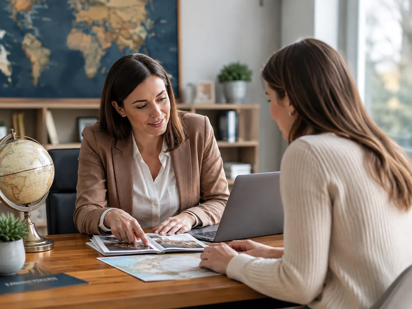 Euro Holidays visa consultant speaking with a client