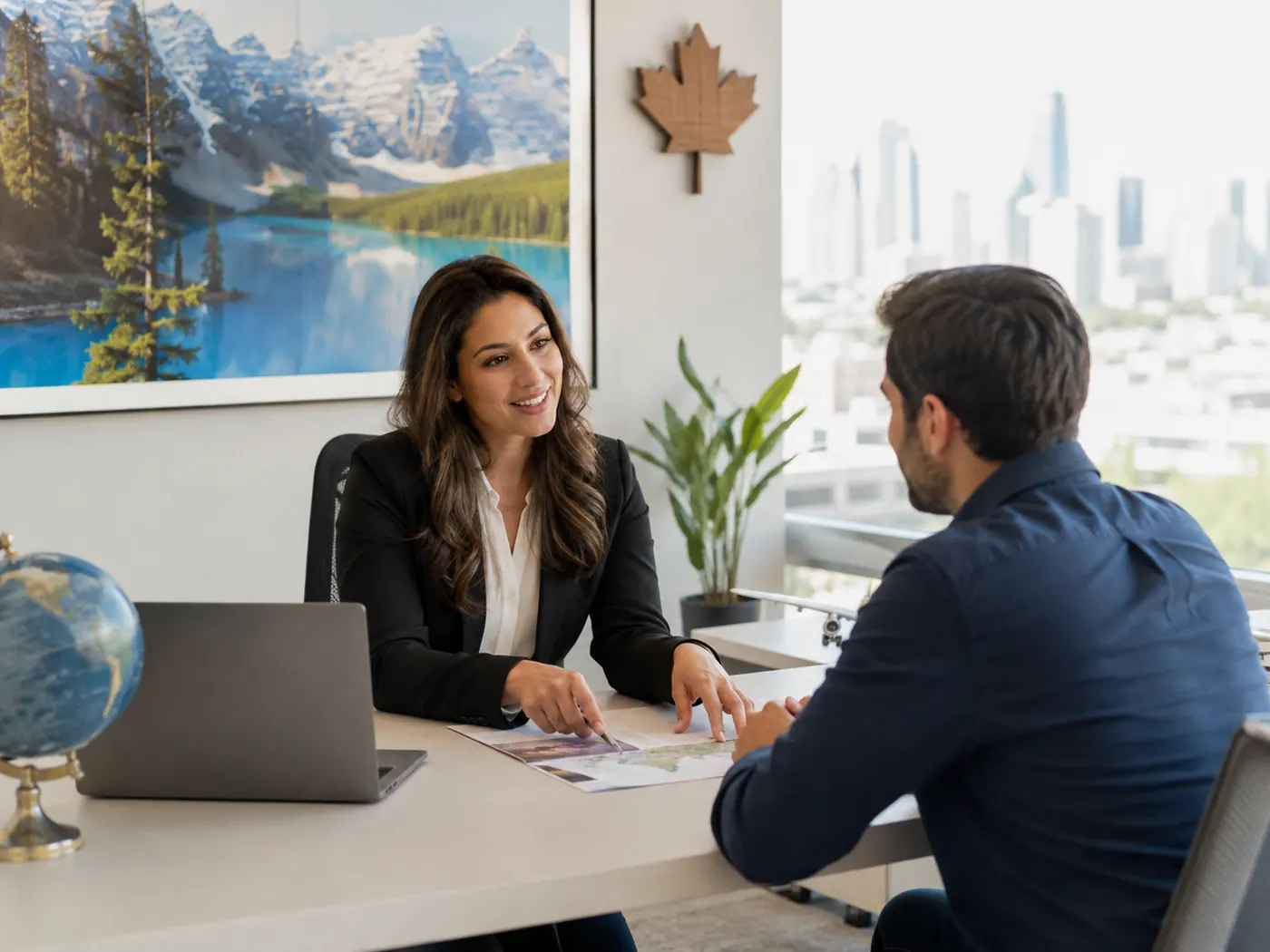 Euro Holidays Canada travel consultant assisting a client